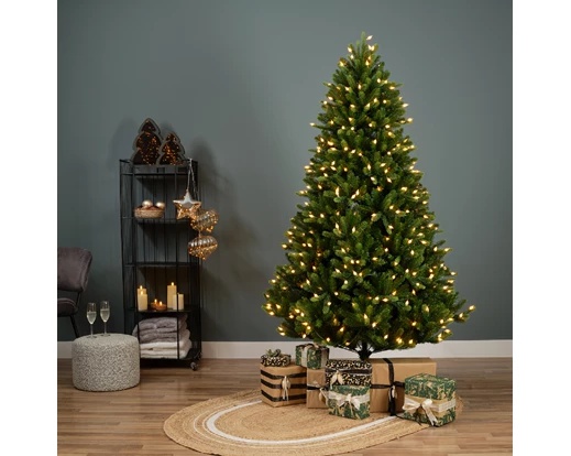 Albero di Natale 210x126 cm con luci vintage