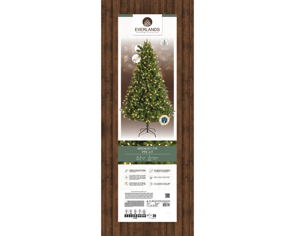Albero di Natale 210x126 cm con luci vintage