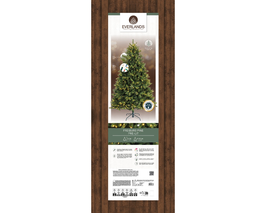 Albero di pino con luci 210x137 cm