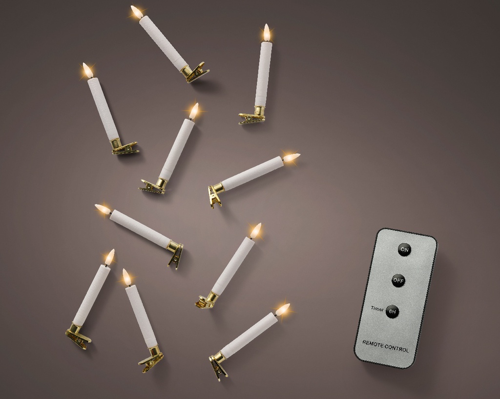 Luci a candela LED fisse 1,5x14 cm 10pz