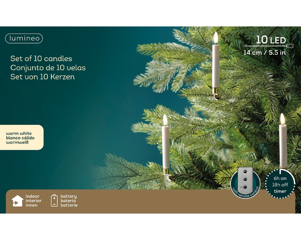 Luci a candela LED fisse 1,5x14 cm 10pz