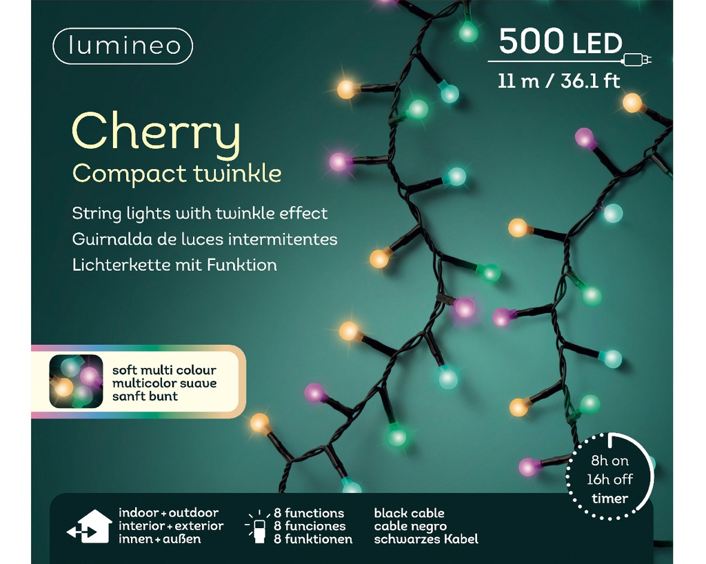 Luci a LED ciliegia 1100cm, 500 lampadine