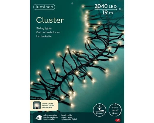 Catena luminosa LED 2040 bianco caldo 19 m