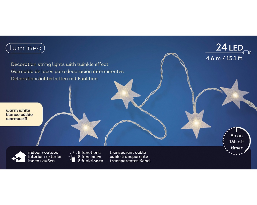 Luci LED scintillanti 460 cm, 24 led