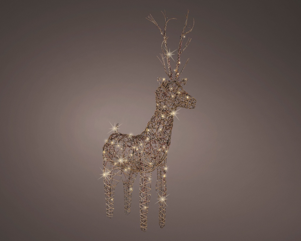 Cervo a LED 72 led 24x60x104 cm marrone