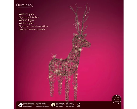 Cervo a LED 72 led 24x60x104 cm marrone