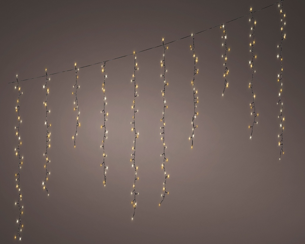 Catena LED icicle 256 luci 375x60 cm