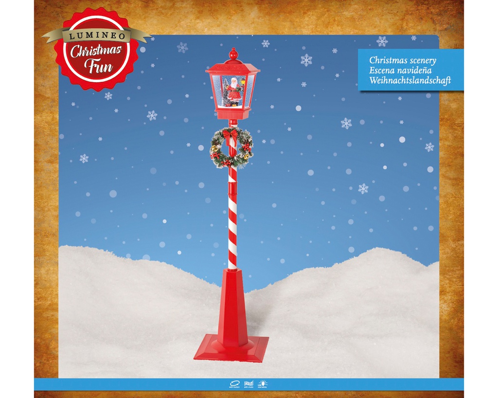 Lanterna LED rossa e bianca h. 180cm