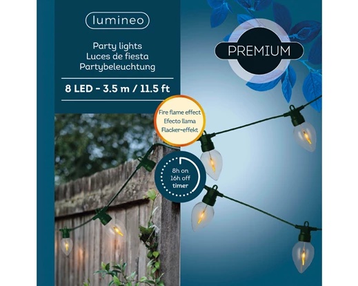 Catena LED effetto fiamma 350x4.7x7 cm