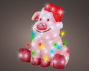 Maialino 30x36.5x41 cm 100 led rosa fisso