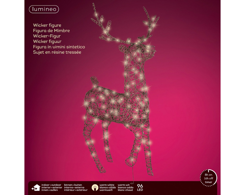 Renna luminosa 96 led 26x86x147 cm
