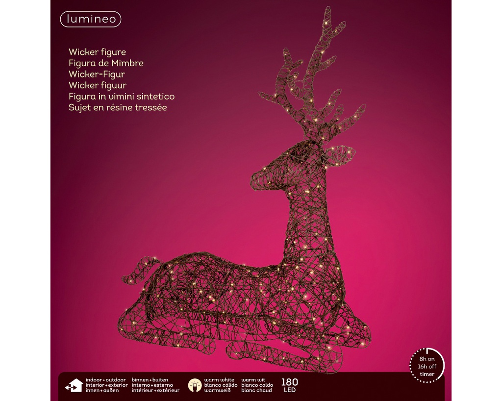 Renna luminosa 180 led 82x102x110 cm