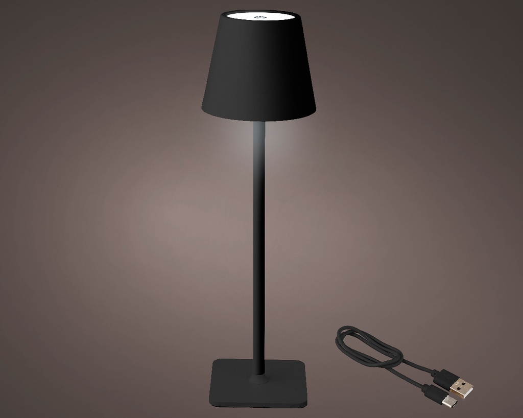 Lampada da tavolo LED 11x37 cm nera