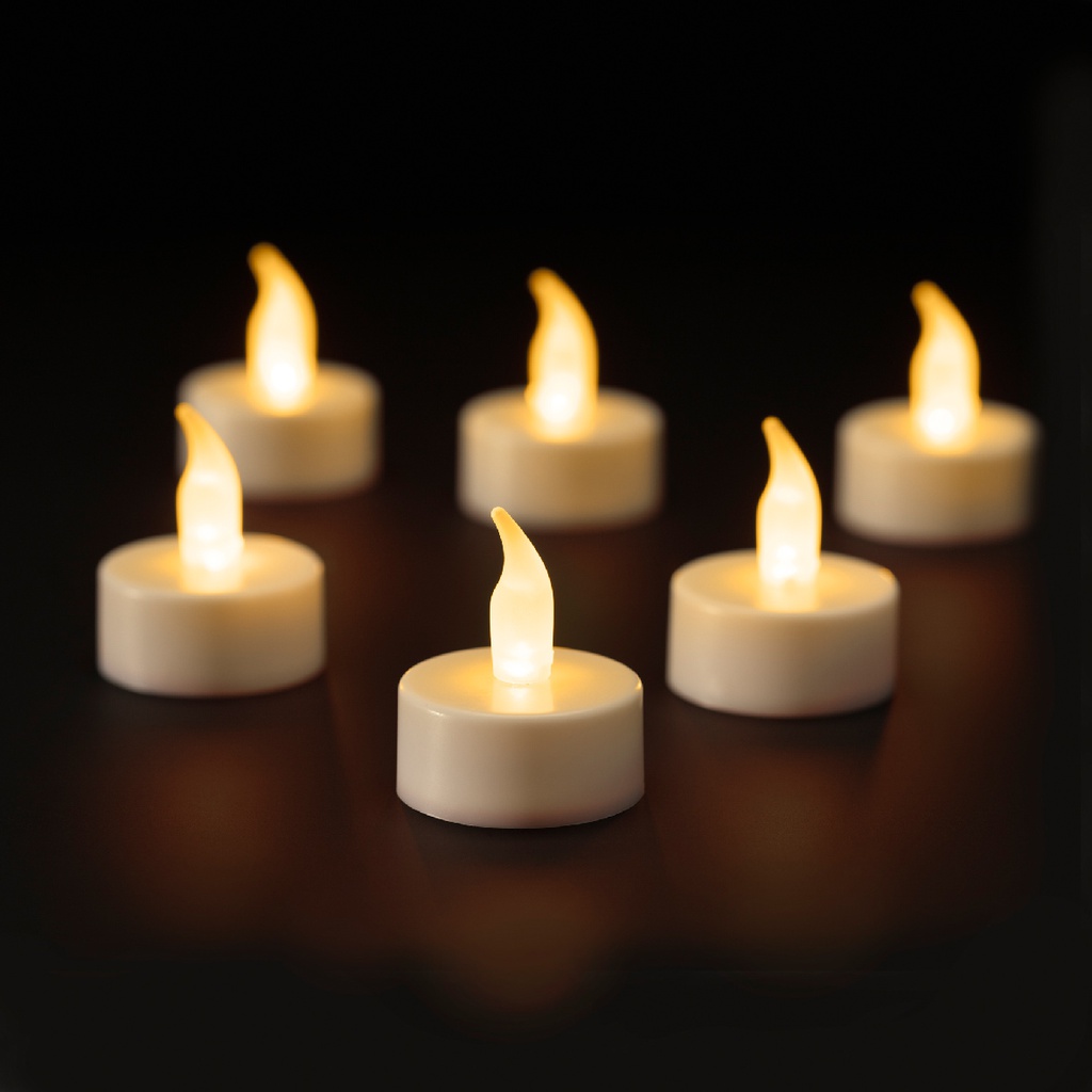 Tealight LED effetto fiamma 3.8x4.6 cm - 6 pz