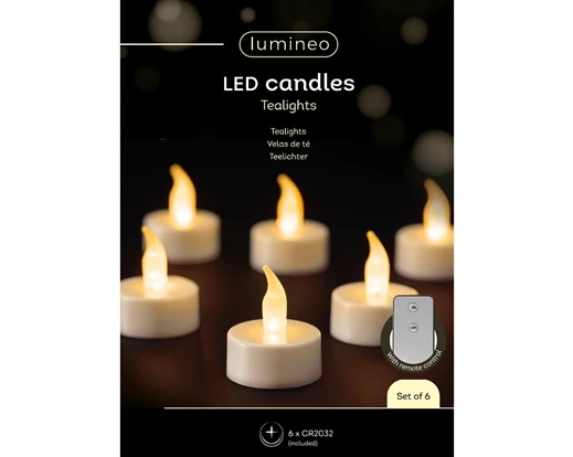 Tealight LED effetto fiamma 3.8x4.6 cm - 6 pz