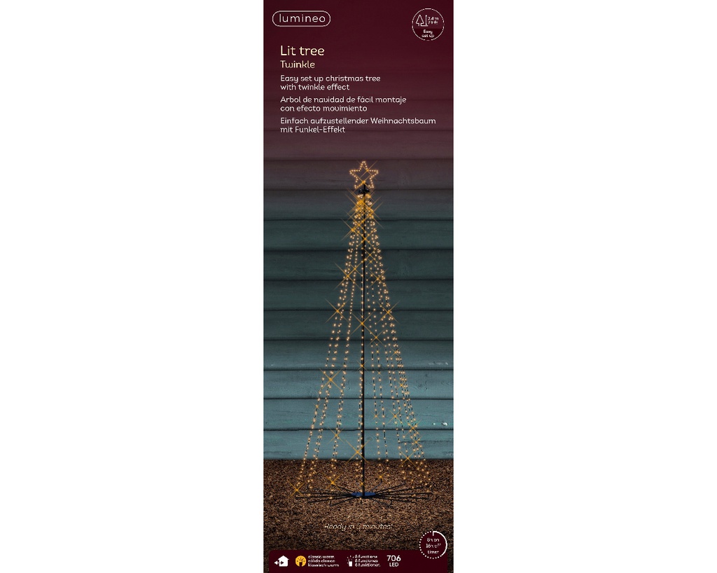 Albero LED cono 100x240 cm, 8 funzioni