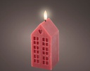 Candela rossa in cera h. 14,8cm x 6cm x 6cm