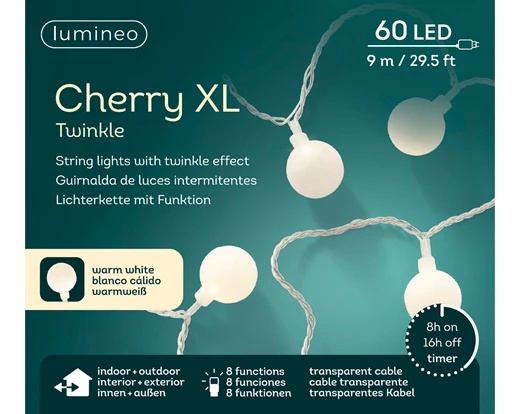 Catena luci 60 LED 9 m 8 funzioni esterni