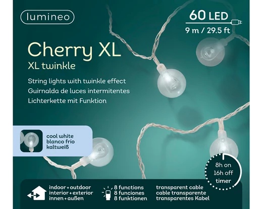 Catena luci 60 LED 9 m 8 funzioni esterni