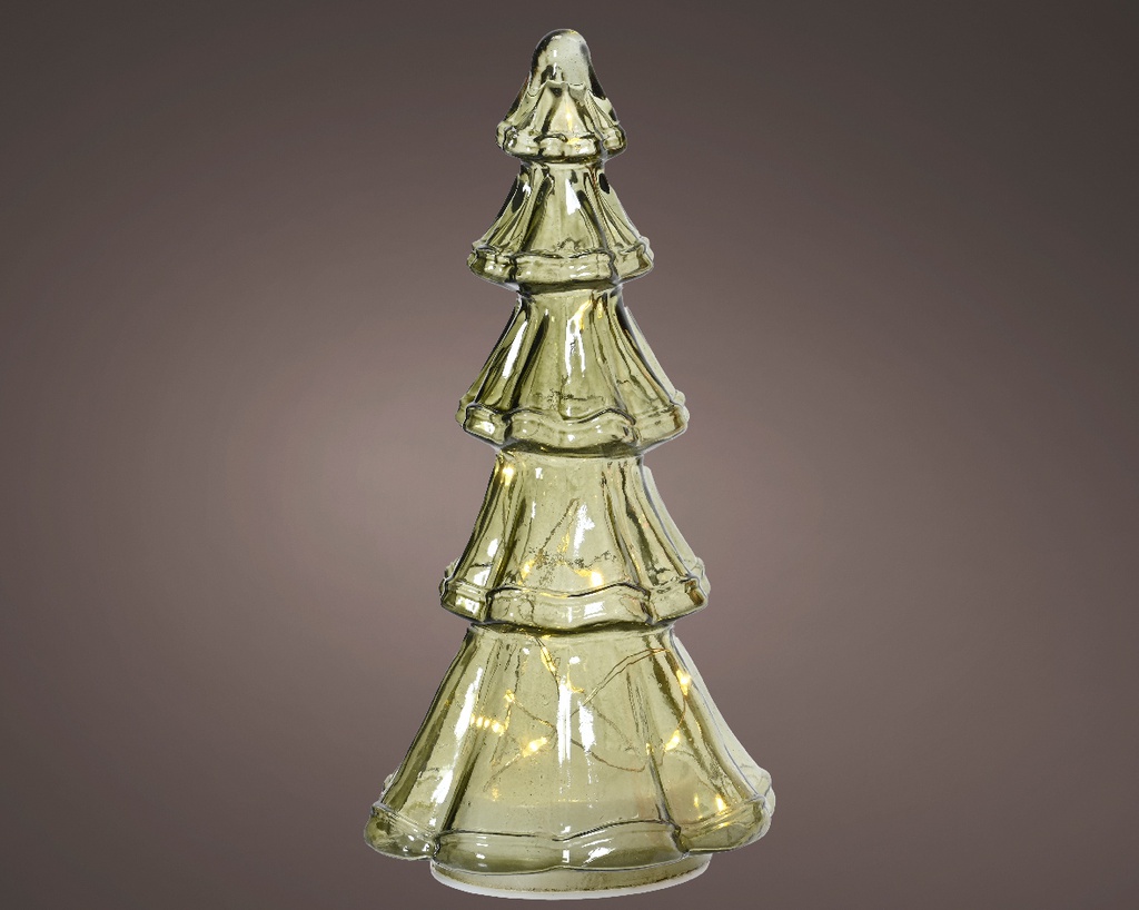 Albero micro LED vetro fisso 15x29,5 cm