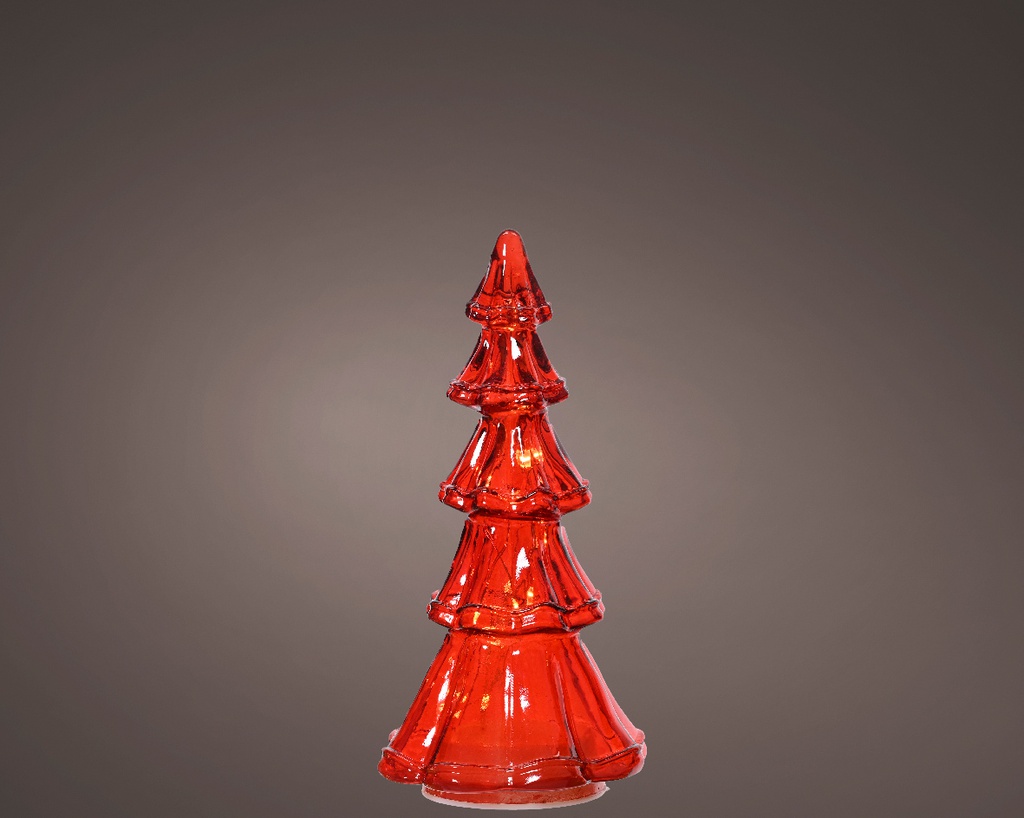 Albero micro LED rosso h. 19,5cm x dia 10cm