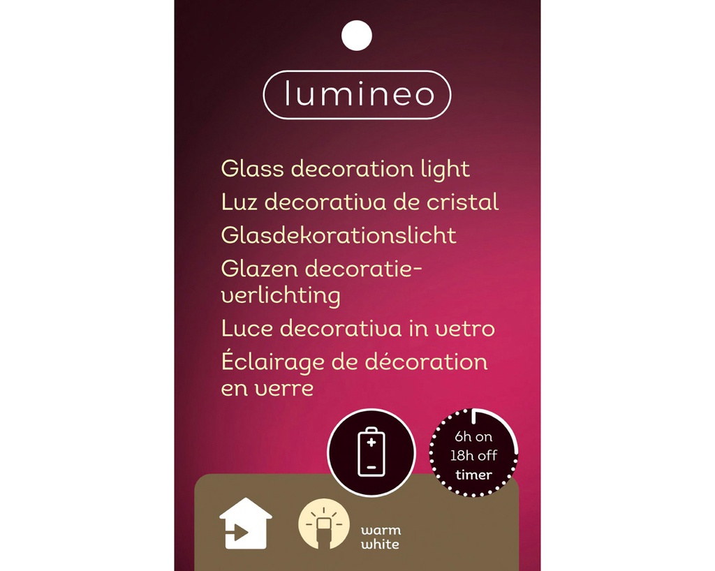 Albero micro LED rosso h. 19,5cm x dia 10cm