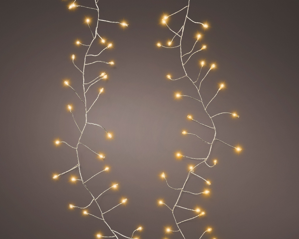 Catena luci LED 100 pz 120cm argento caldo
