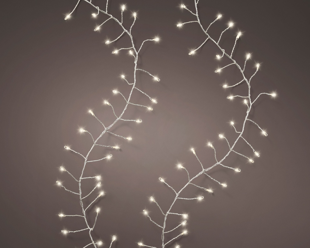 Catena luci LED 24m 1920 led argento/biano caldo