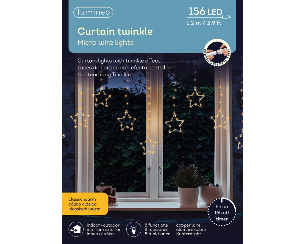 Catena luci LED esterne 120x120x60 cm