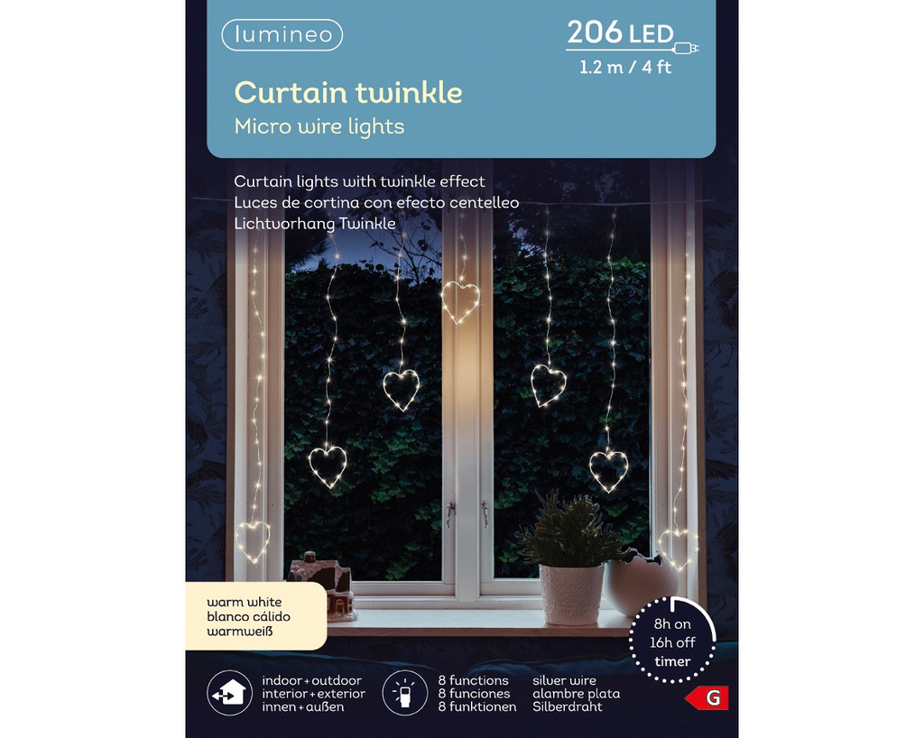 Micro luci a tenda LED 120x120 cm 206 led