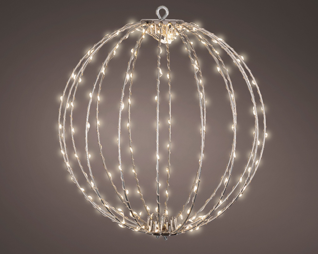 Cornice luce sfera metallo 28cm 192 LED argento