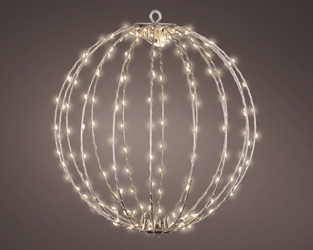 Sfera di metallo 38 cm con 240 LED argento