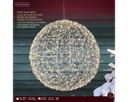 Sfera luce LED 58cm argento/bianco caldo