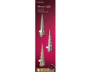 Albero micro LED vetro fisso 9x35 cm argento