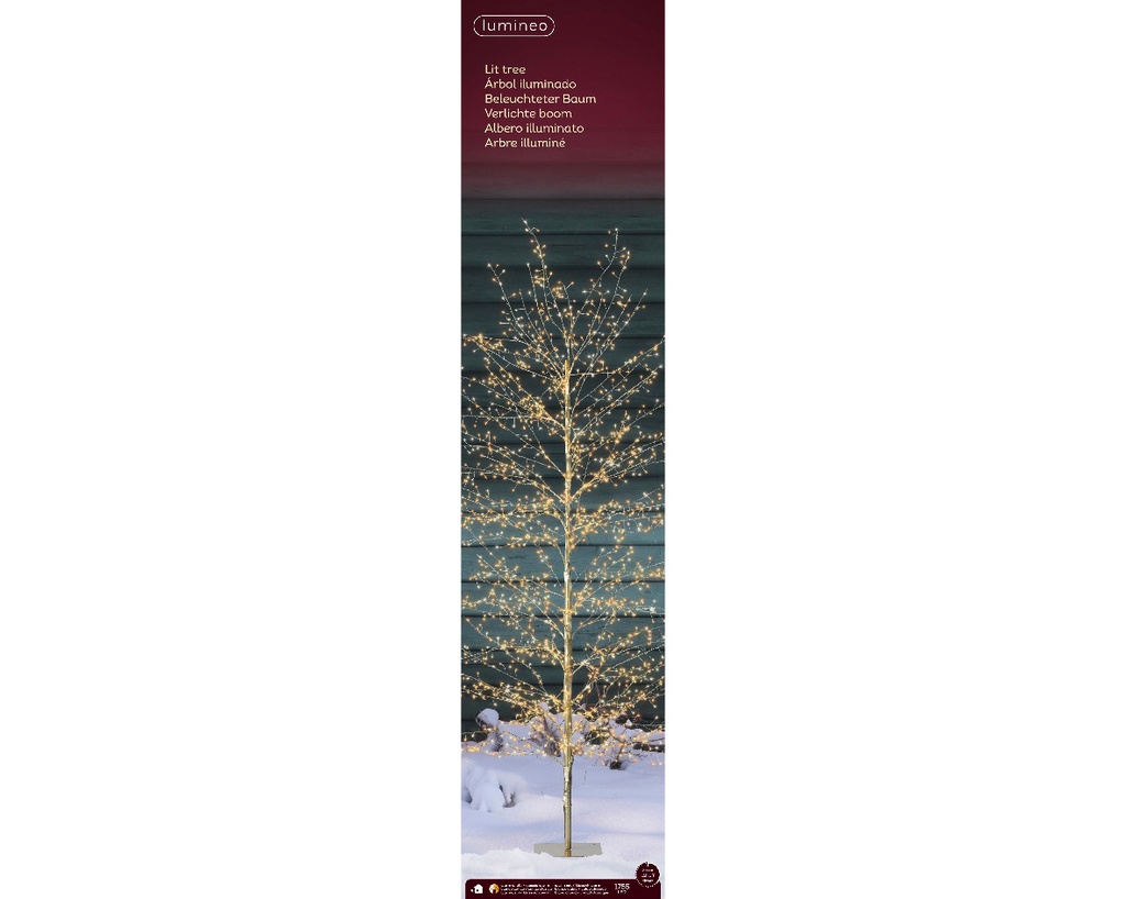 Albero rami micro LED 80x180 cm oro/bianco
