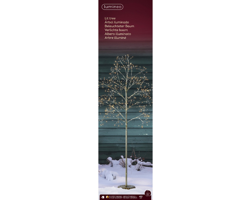 Albero micro led oro/bianco 60x150 cm