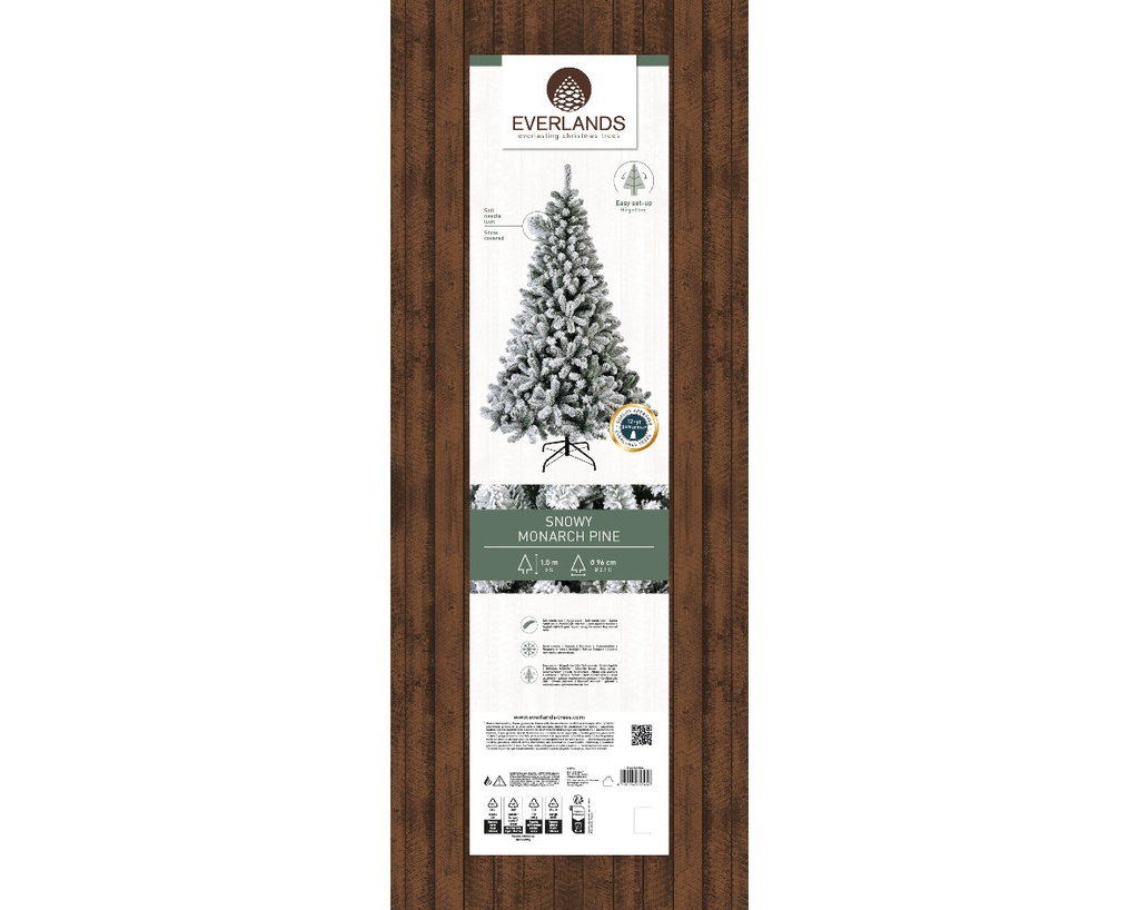 Albero innevato verde e bianco 96x150 cm