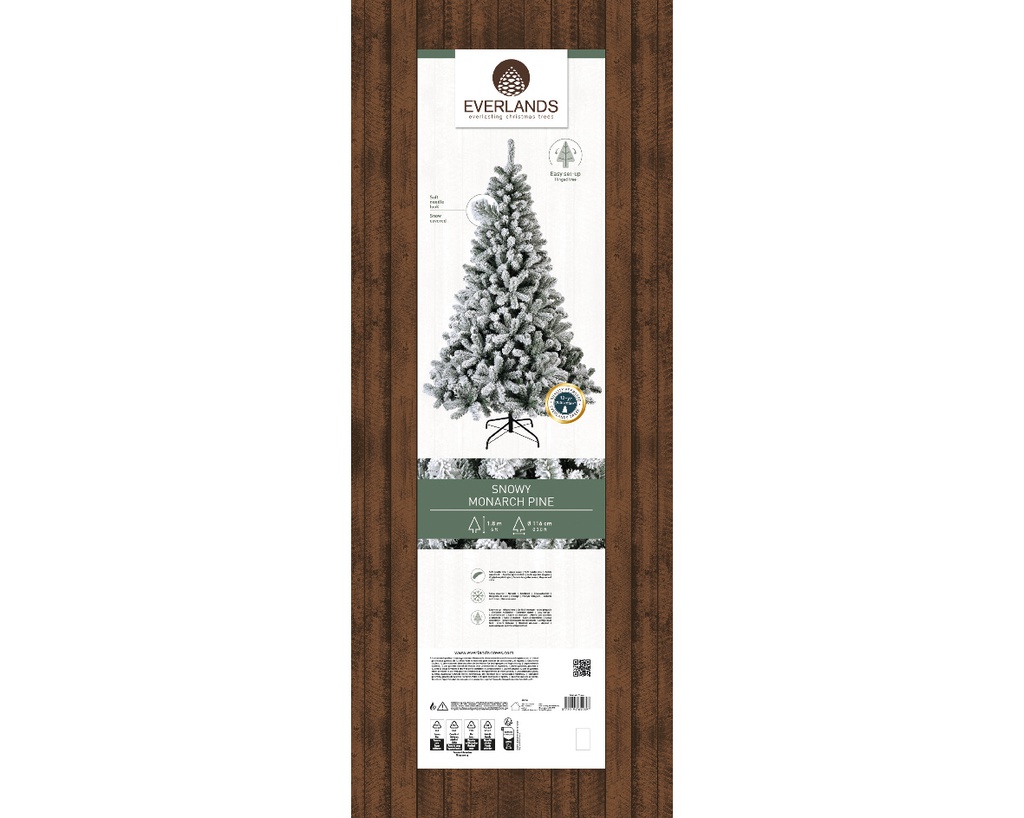 Pino innevato verde e bianco h.180 cm
