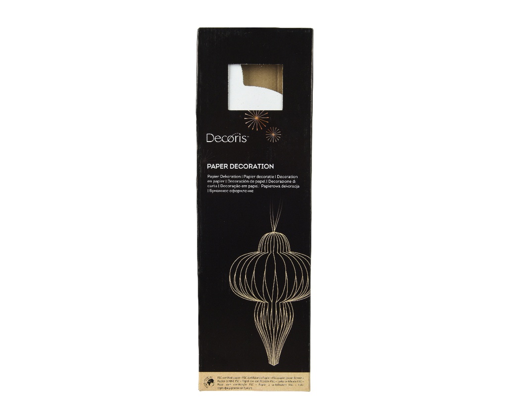 Ornamento carta champagne 24x40cm bordo dipinto