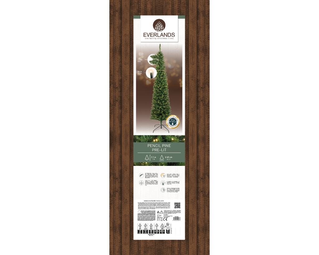 Albero matita pino 60x210 cm con 280 led