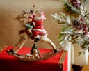 Babbo Natale con renna a dondolo 9x20.5x22.5 cm