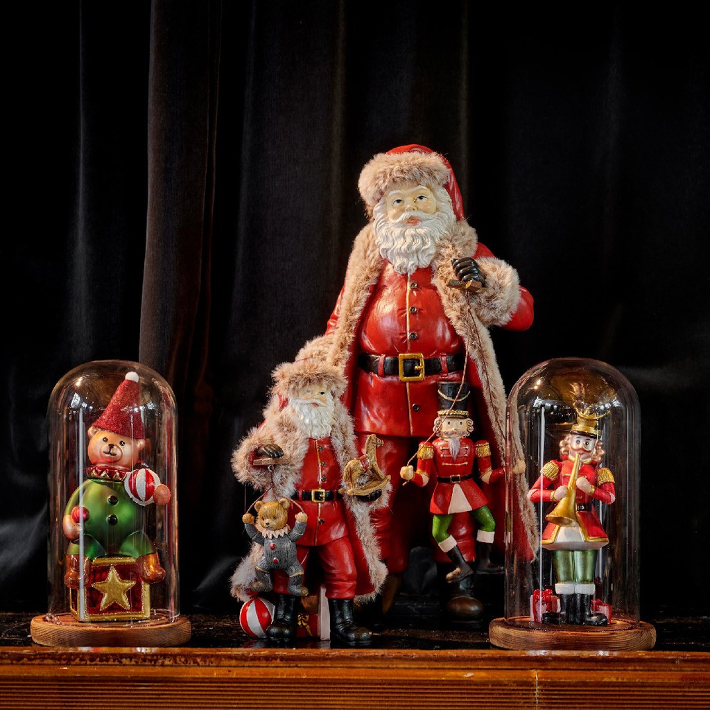 Babbo Natale con orso h.22cm, rosso