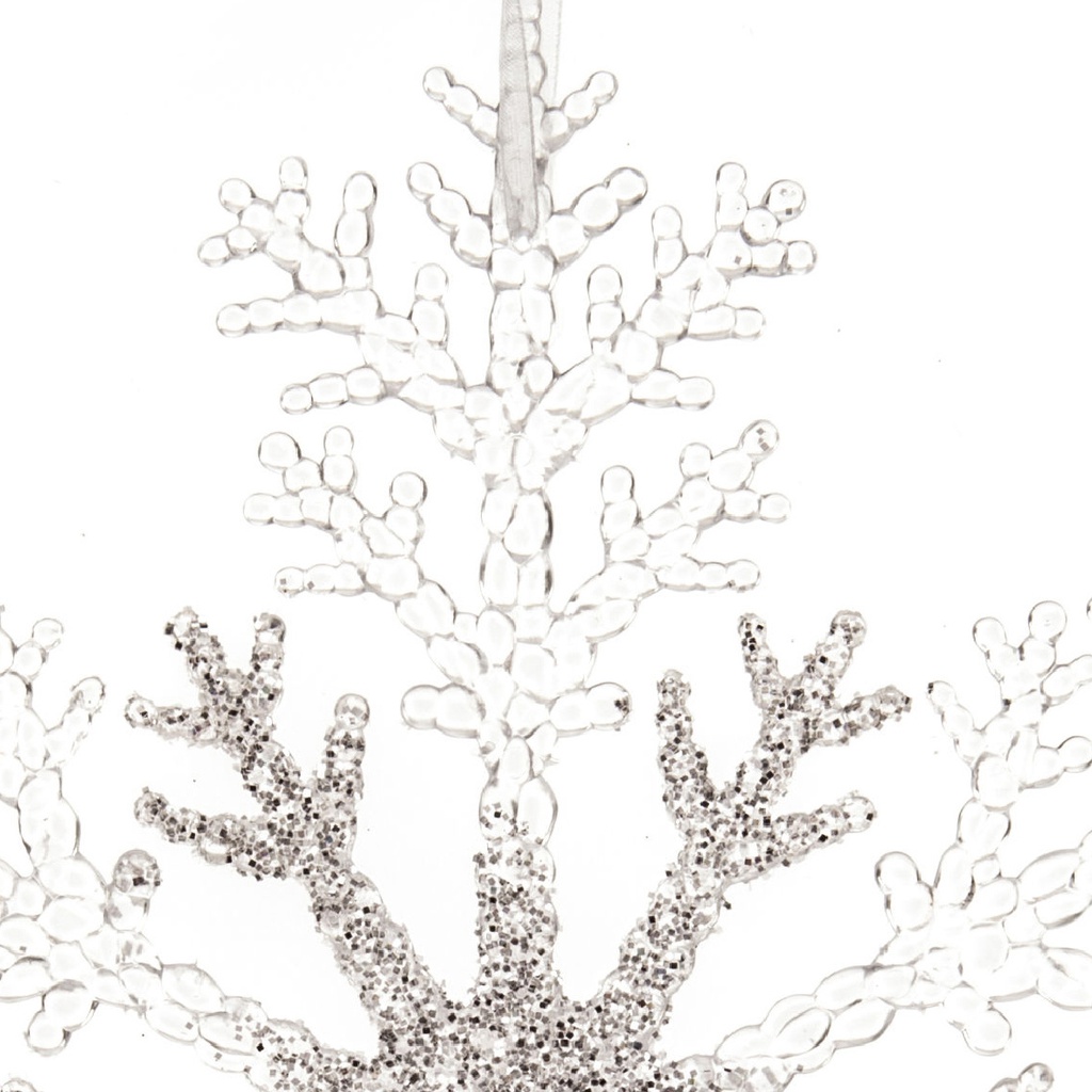 Appendino glitter fiocco di neve 21x0,8 cm