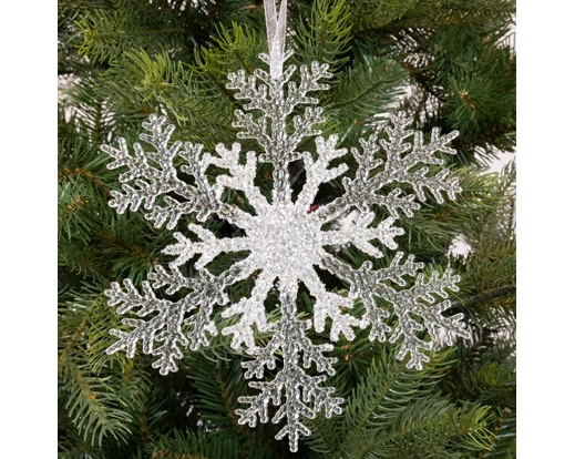 Appendino glitter fiocco di neve 21x0,8 cm