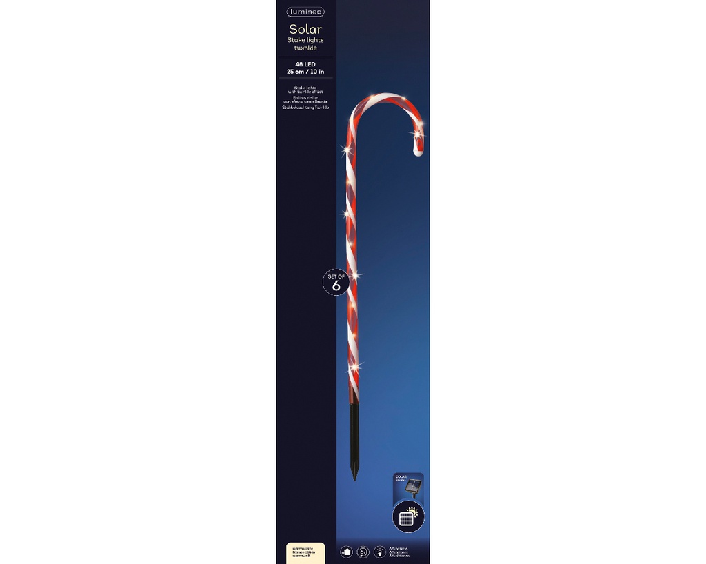 Set di 6 bastoncini luce solare 250x1.7x25 cm