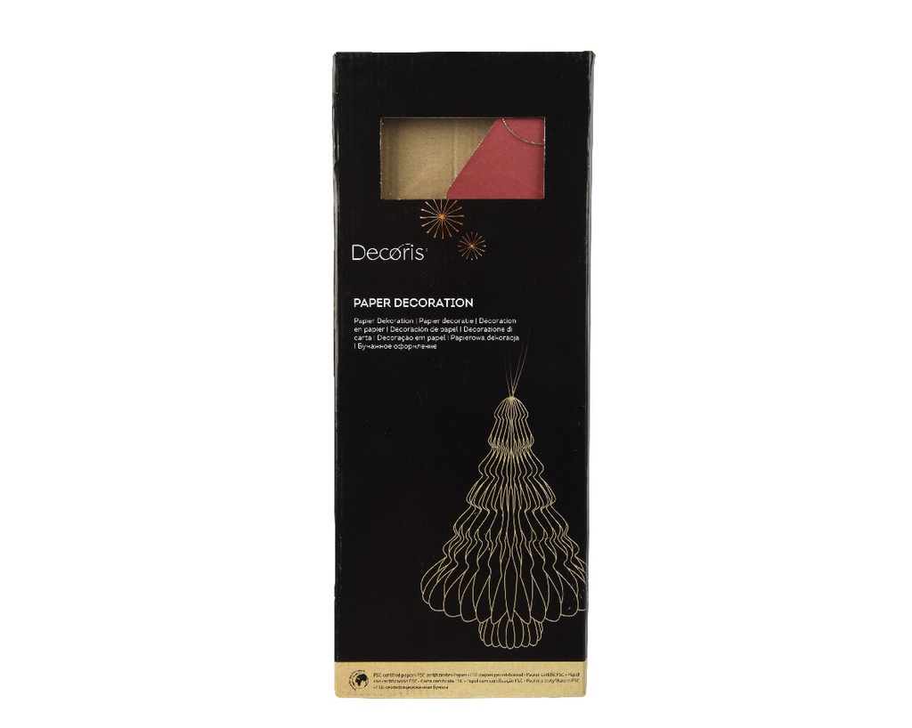 Albero di carta champagne 30x40cm rosso
