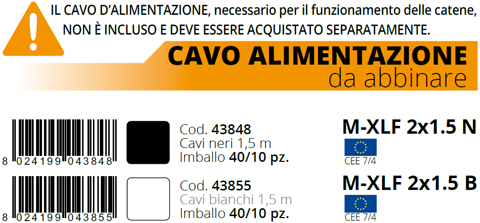 Portalampada E27 500xH30cm, uso esterno
