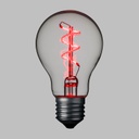 Lampada E27 36V goccia spirale rosso Ø60mm
