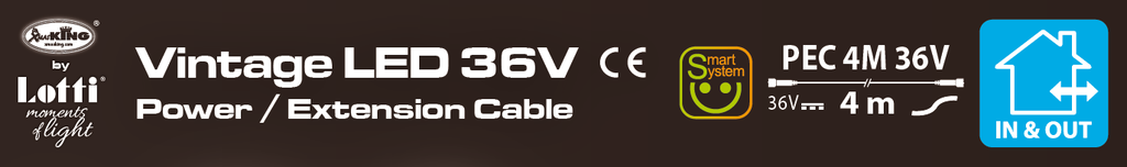 Cavo prolungato 4m bianco 36V bassa tensione