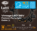 Catena luminosa 5m con 10 portalampada E27